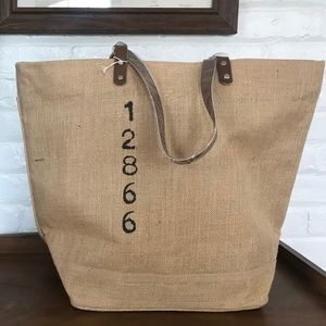 Indigo Tangerine - Burlap Tote Bags - NWT